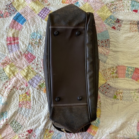 Vintage Oscar De La Renta | Faux Leather Pebbled Luggage Travel Bag - Picture 5 of 16